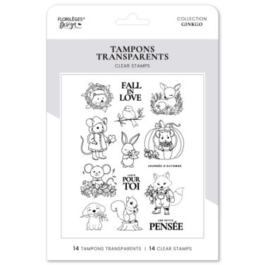 Florilèges Design - Collezione GINKGO  - Timbro in silicone -  FALL IN LOVE