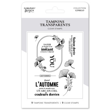 Florilèges Design - Collezione GINKGO - Timbro in silicone -  AUTOMNE DORÉ