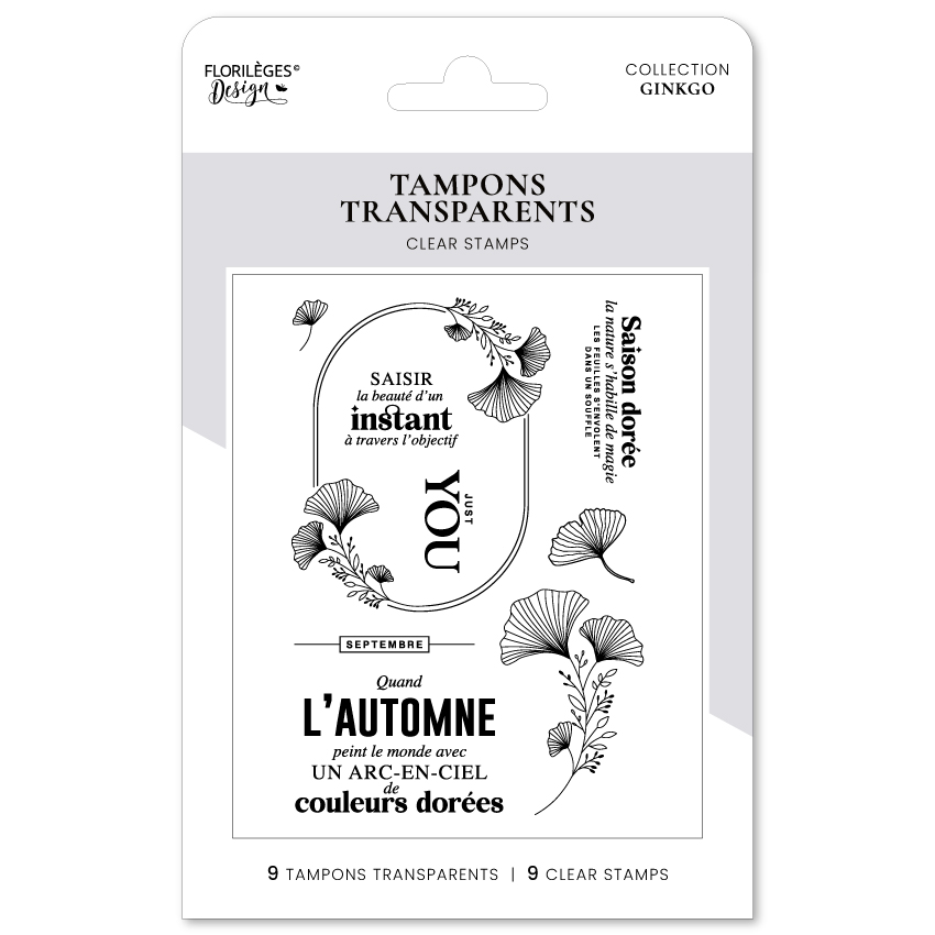 Florilèges Design - Collezione GINKGO - Timbro in silicone - AUTOMNE DORÉ