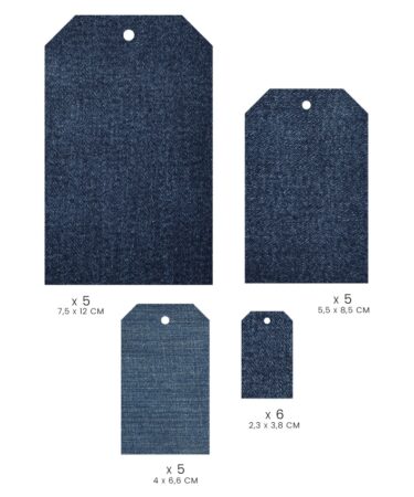 Florilèges Design - Collezione GINKGO -  21 étiquettes imprimées Jean