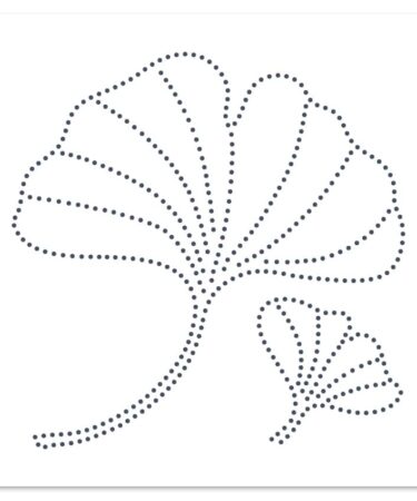 Florilèges Design - Collezione GINKGO - Pochoir de piercing 15 x 15 cm FEUILLES DE GINKGO