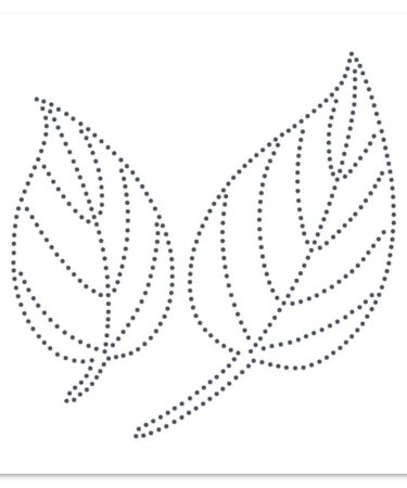 Florilèges Design - Collezione GINKGO - Pochoir de piercing 15 x 15 cm FEUILLES SIMPLES