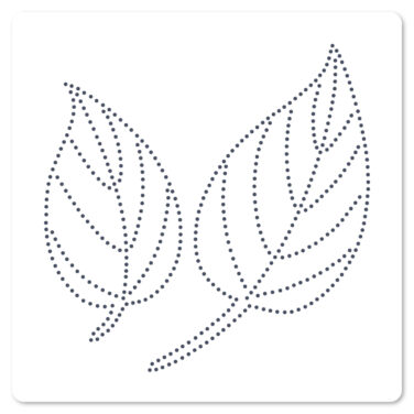 Florilèges Design - Collezione GINKGO - Pochoir de piercing 15 x 15 cm FEUILLES SIMPLES