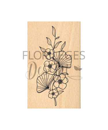 Florilèges Design - Collezione GINKGO - Timbro in legno -  BOUQUET GINKGO