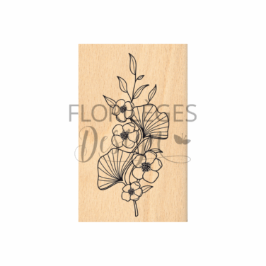 Florilèges Design - Collezione GINKGO - Timbro in legno -  BOUQUET GINKGO