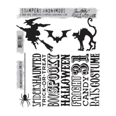 Tim Holtz Cling Stamps 7"X8.5" - Halloween Silhouettes