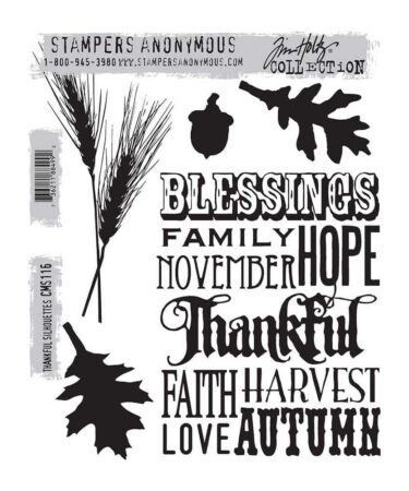 Tim Holtz Cling Stamps 7"X8.5"Thankful Silhouettes