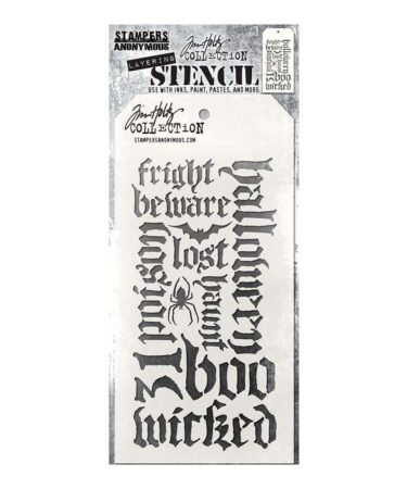 Tim Holtz Layered Stencil 4.125"X8.5" - Halloween Script