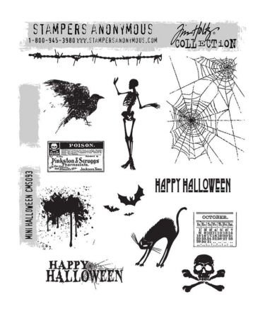 Tim Holtz Cling Stamps 7"X8.5" - Mini Halloween