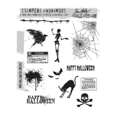 Tim Holtz Cling Stamps 7"X8.5" - Mini Halloween