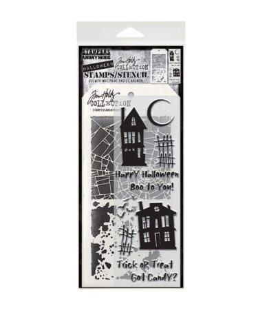 Tim Holtz Mixed Media Stamp/Stencil - Ghost Town