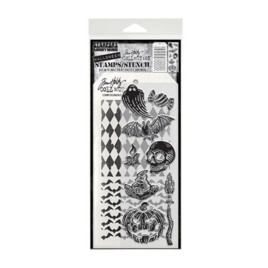 Tim Holtz Mixed Media Stamp/Stencil - Carved Fright