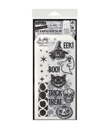Tim Holtz Mixed Media Stamp/Stencil - Retro Frights