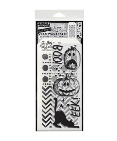Tim Holtz Mixed Media Stamp/Stencil - EEK A Boo