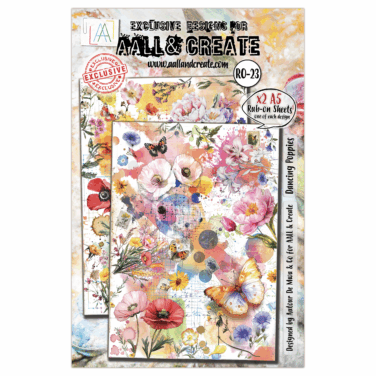 AALL & CREATE - #RO-23 - A5 Rub-Ons - Dancing Poppies