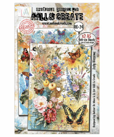 AALL & CREATE  - #RO-24 - A5 Rub-Ons - Zesty Blossoms
