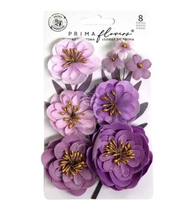 Prima Marketing - Collezione Bewitched -  Paper Flowers 8/PkgEnchanted Voilet