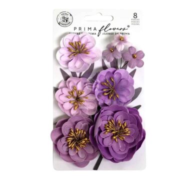 Prima Marketing - Collezione Bewitched -  Paper Flowers 8/PkgEnchanted Voilet
