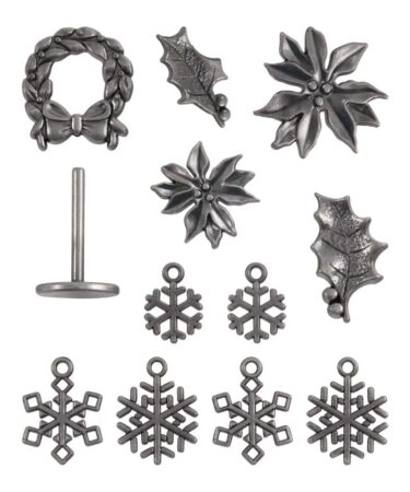 Alternative view of Tim Holtz Idea-Ology Metal Adorments -Christmas