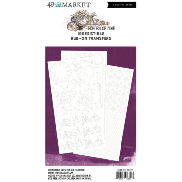 49 and Market- Collezione Echoes of Time - Irresistible Times 6x12 Rub-on Transfer Set