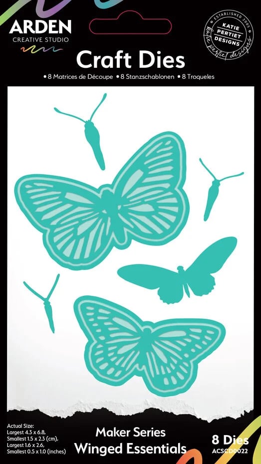 ARDEN CREATIVE STUDIO - Collezione Laurel Grove Maker Series Craft Die Set Winged Essentials