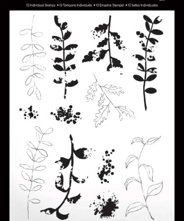 ARDEN CREATIVE STUDIO - Collezione Laurel Grove Maker Series 6x8 Inch Clear Stamp Set Sketched Branches