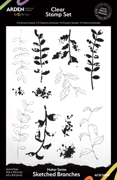 ARDEN CREATIVE STUDIO - Collezione Laurel Grove Maker Series 6x8 Inch Clear Stamp Set Sketched Branches