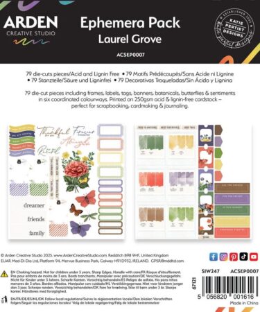 ARDEN CREATIVE STUDIO - Collezione Laurel Grove  Ephemera Pack (79pcs)