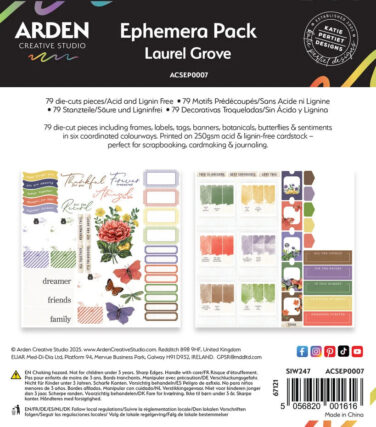 ARDEN CREATIVE STUDIO - Collezione Laurel Grove  Ephemera Pack (79pcs)