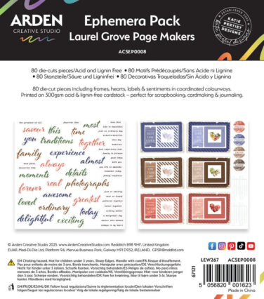 ARDEN CREATIVE STUDIO - Collezione Laurel Grove  Page Makers Ephemera Pack (80pcs)