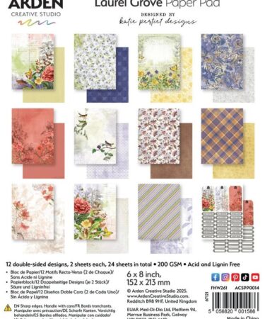 ARDEN CREATIVE STUDIO - Collezione Laurel Grove  6x8 Inch Paper Pad