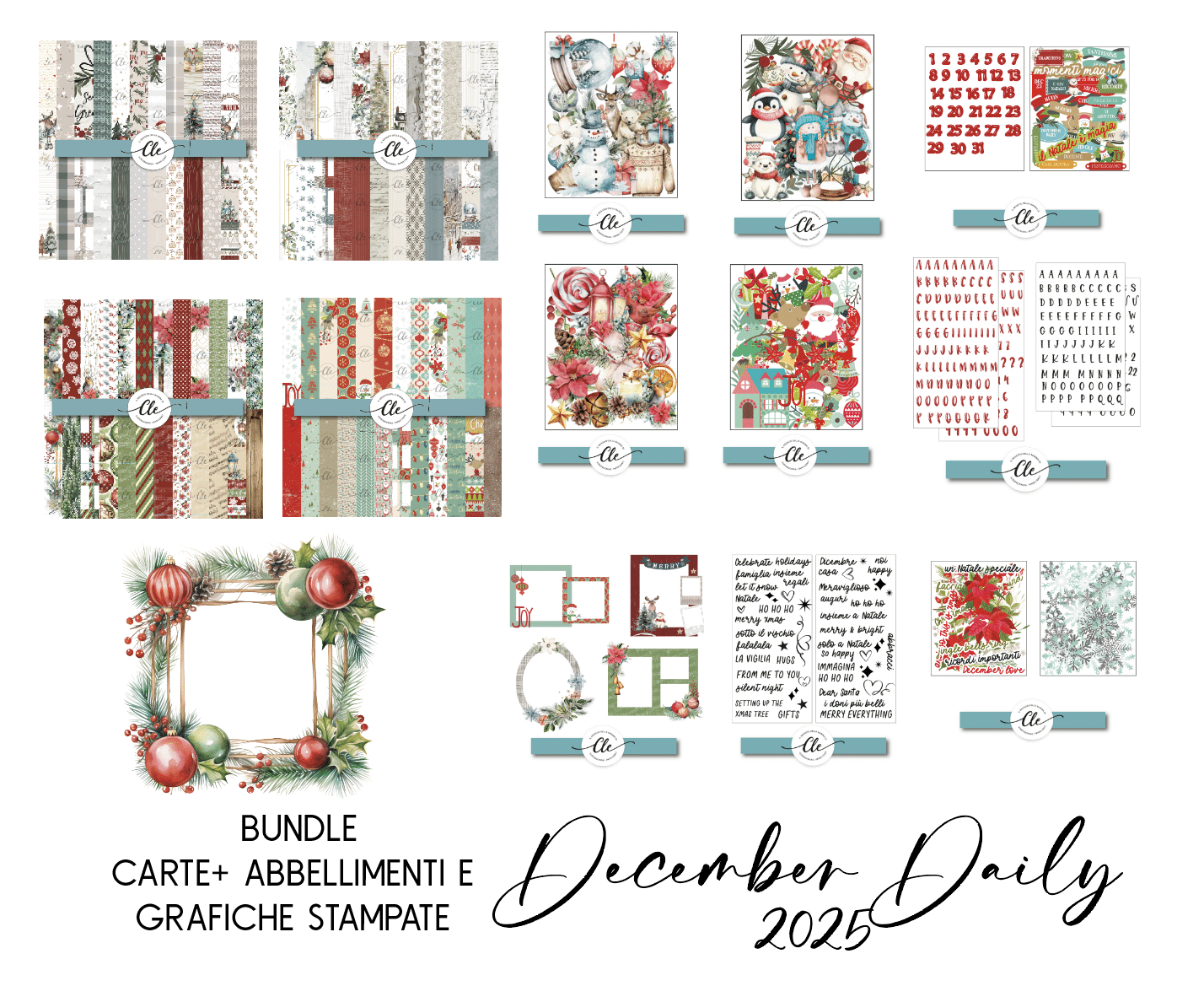 DECEMBER DAILY 2025 - SUPER BUNDLE CARTE E ABBELLIMENTI e GRAFICHE STAMPATE