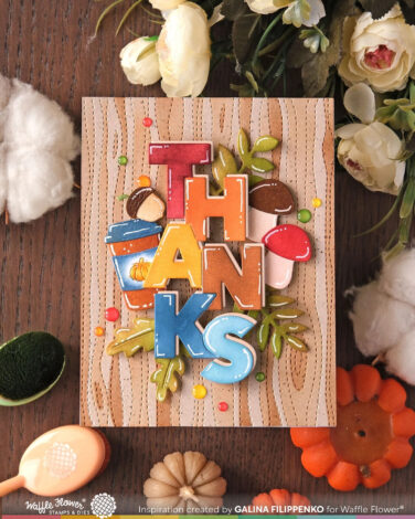 Alternative view of WAFFLE FLOWER - Overlapping Vertical Thanks Word Die