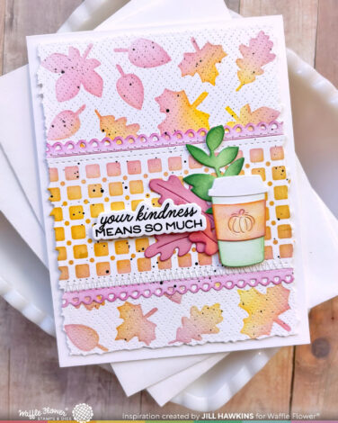 Alternative view of WAFFLE FLOWER - Table Runner Pattern Stencil