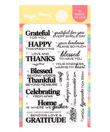 WAFFLE FLOWER - Grateful Heart Sentiments Stamp Set