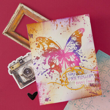 Alternative view of SPELLBINDERS - Collezione Beautifully Imperfect - Butterfly Splatter BetterPress Plate & Die Set
