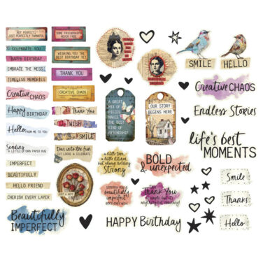 SPELLBINDERS - Collezione Beautifully Imperfect - Beautifully Imperfect Die Cut Sentiments