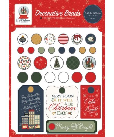 CARTA BELLA - Collezione Christmas In The City - Christmas In The City Adhesive Brads