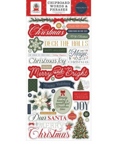 CARTA BELLA - Collezione Christmas In The City - Christmas In The City Chipboard Words & Phrases