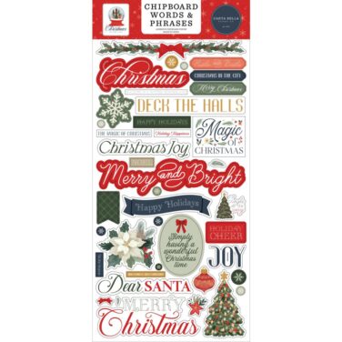 CARTA BELLA - Collezione Christmas In The City - Christmas In The City Chipboard Words & Phrases