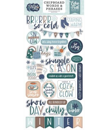 ECHO PARK - Collezione Snow Day - Snow Day Chipboard Word & Phrases