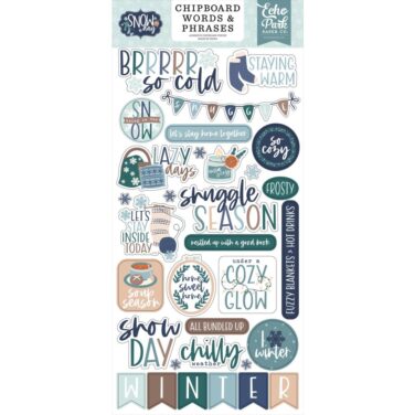 ECHO PARK - Collezione Snow Day - Snow Day Chipboard Word & Phrases
