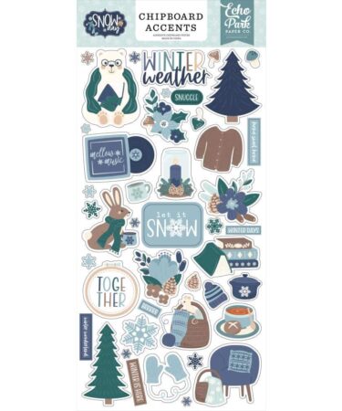 ECHO PARK - Collezione Snow Day - Snow Day Chipboard Accents