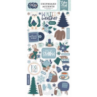 ECHO PARK - Collezione Snow Day - Snow Day Chipboard Accents
