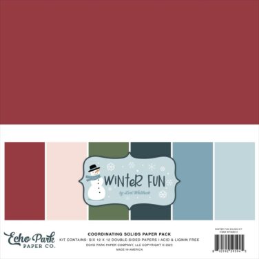 ECHO PARK - Collezione Winter Fun - Winter Fun 12x12 Inch Coordination Solids Paper Pack