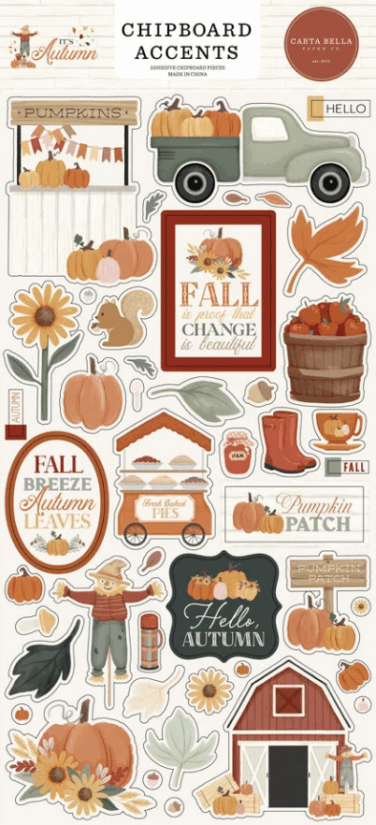 CARTA BELLA - Collezione It's Autumn - It's Autumn Chipboard Accents