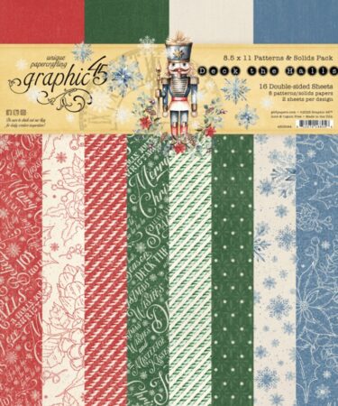 Graphic 45 - Collezione Deck the Halls - 8.5x11 Inch Patterns & Solids Pack