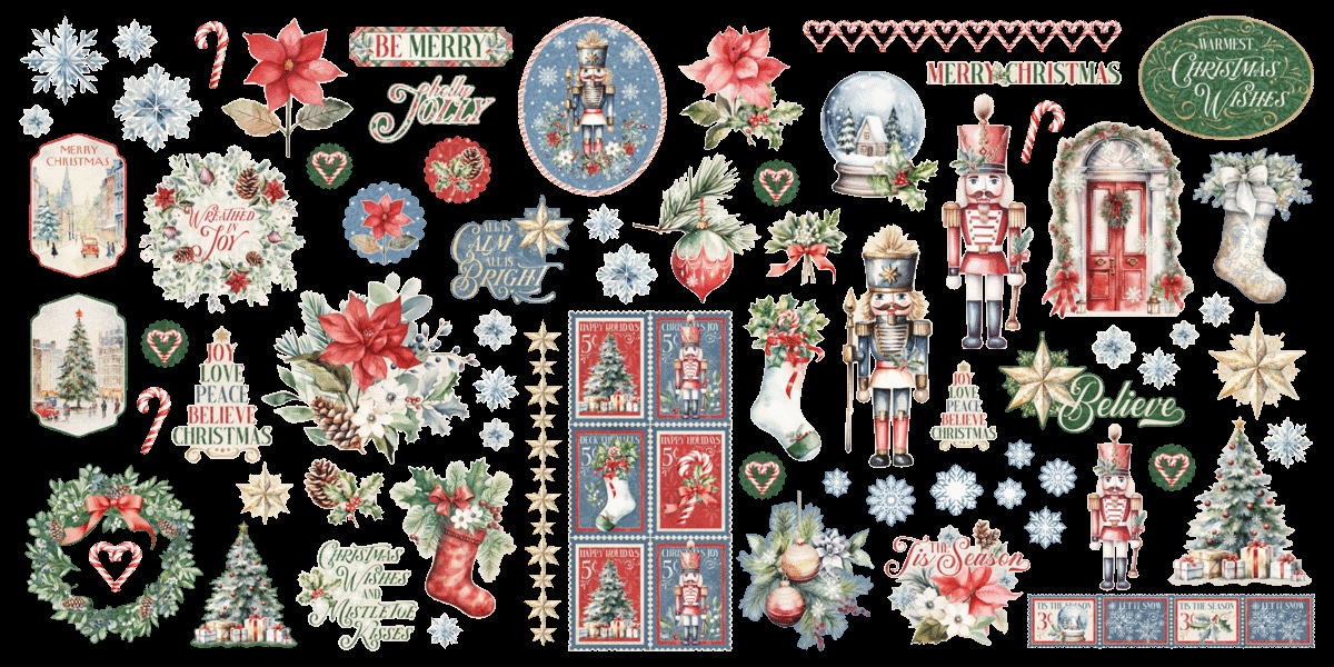 Graphic 45 - Collezione Deck the Halls - Ephemera Set - immagine 2