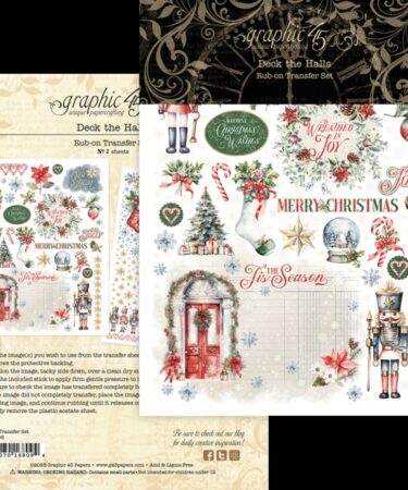 Graphic 45 - Collezione Deck the Halls -Rub-On Transfers