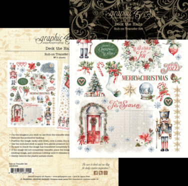 Graphic 45 - Collezione Deck the Halls -Rub-On Transfers